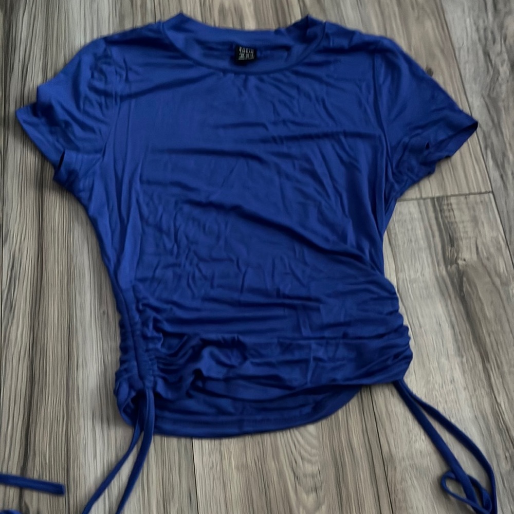 royals blue,fitted ,ties in the end,from shein,xtra small